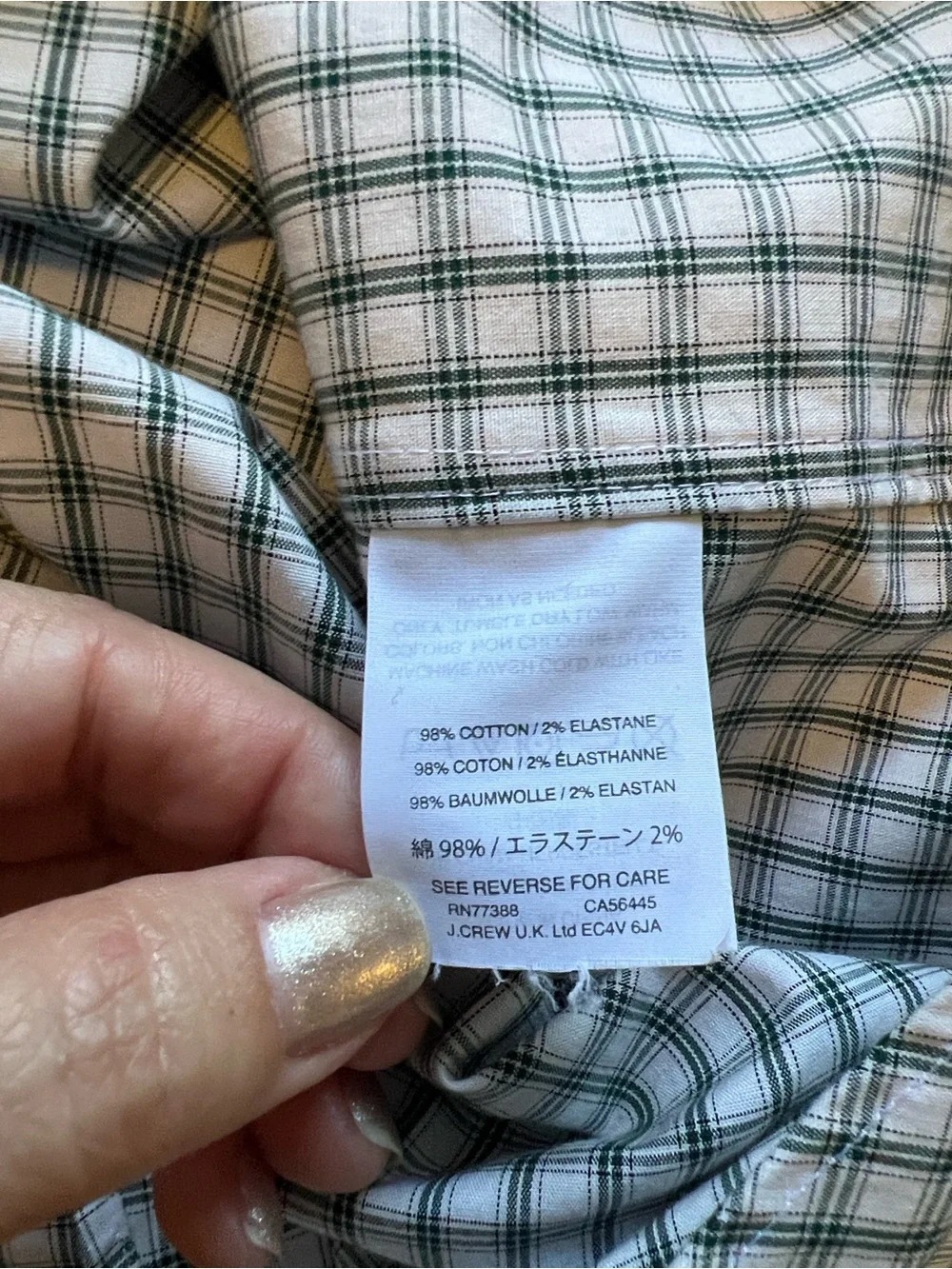 J. Crew Men’s Thompson Flex Wrinkle Free White & Hunter Green Button-Down Shirt